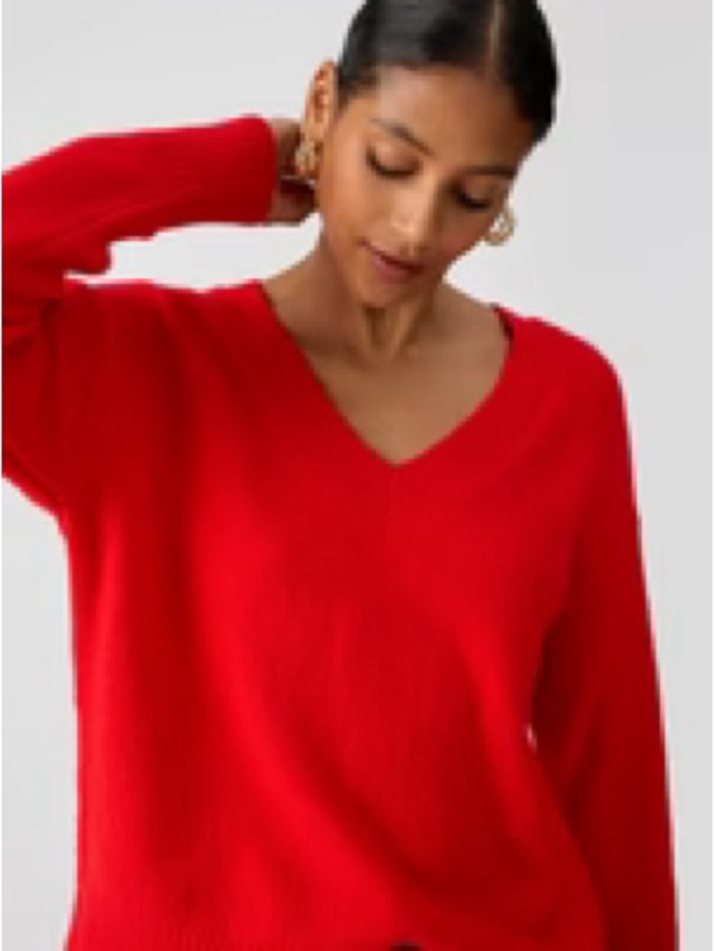 J. Jill women’s Red Relaxed Fit V - Neck Pullover Sweater Size XL